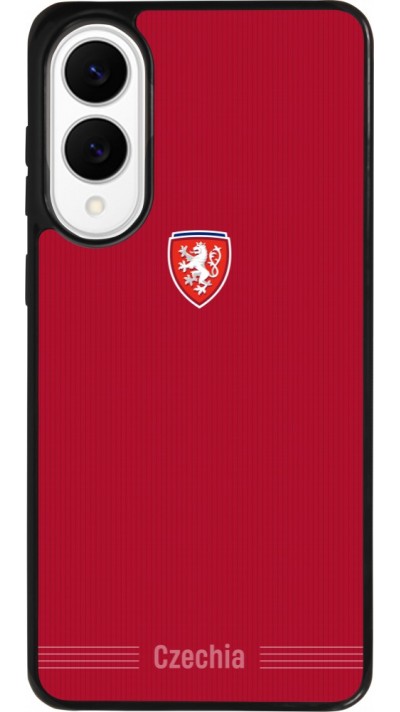 Coque Samsung Galaxy S25 Edge - Silicone rigide noir Maillot de football Répuplique Tchèque 2026 personnalisable