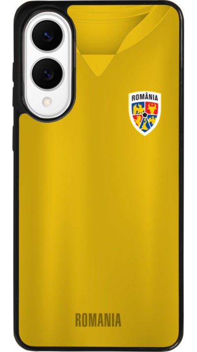 Coque Samsung Galaxy S25 Edge - Silicone rigide noir Maillot de football Roumanie Coque Samsung Galaxy S25 Edge - Silicone rigide noir Maillot de football Roumanie