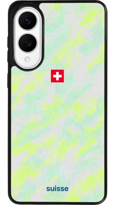 Coque Samsung Galaxy S25 Edge - Silicone rigide noir Maillot de football Suisse Away 2026 personnalisable