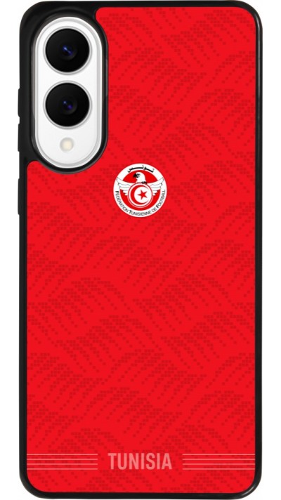 Coque Samsung Galaxy S25 Edge - Silicone rigide noir Maillot de football Tunisie 2026 personnalisable