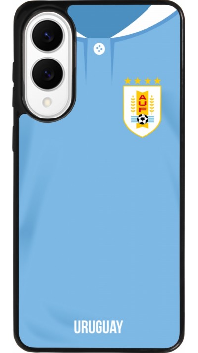 Coque Samsung Galaxy S25 Edge - Silicone rigide noir Maillot de football Uruguay 2022 personnalisable Coque Samsung Galaxy S25 Edge - Silicone rigide noir Maillot de football Uruguay 2022 personnalisable