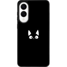 Coque Samsung Galaxy S25 Edge - Silicone rigide noir Funny cat on black