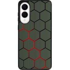 Coque Samsung Galaxy S25 Edge - Silicone rigide noir Geometric Line red