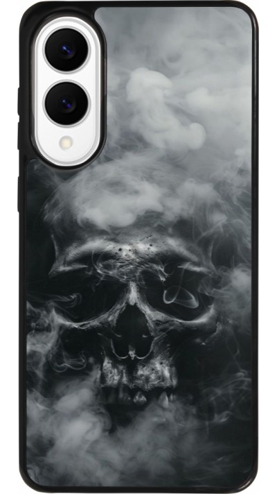 Coque Samsung Galaxy S25 Edge - Silicone rigide noir Halloween 2024 smoky skull