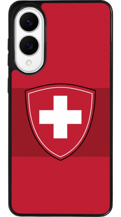 Coque Samsung Galaxy S25 Edge - Silicone rigide noir Hockey World Championship Ecusson Suisse