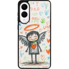 Coque Samsung Galaxy S25 Edge - Silicone rigide noir Little Angel Sketch Love