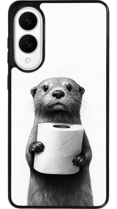 Coque Samsung Galaxy S25 Edge - Silicone rigide noir Loutre papier de toilette