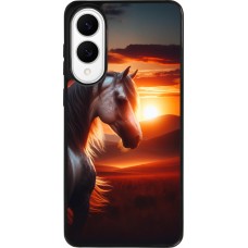 Coque Samsung Galaxy S25 Edge - Silicone rigide noir Majestic Sunset Horse