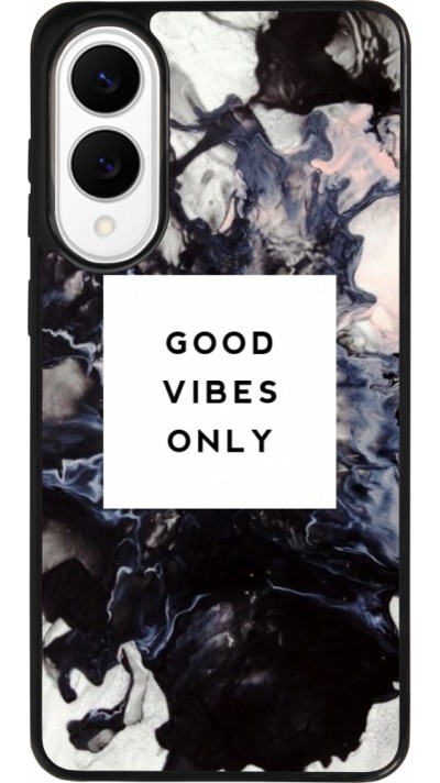 Coque Samsung Galaxy S25 Edge - Silicone rigide noir Marble Good Vibes Only Coque Samsung Galaxy S25 Edge - Silicone rigide noir Marble Good Vibes Only