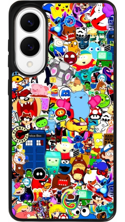 Coque Samsung Galaxy S25 Edge - Silicone rigide noir Mixed cartoons Coque Samsung Galaxy S25 Edge - Silicone rigide noir Mixed cartoons