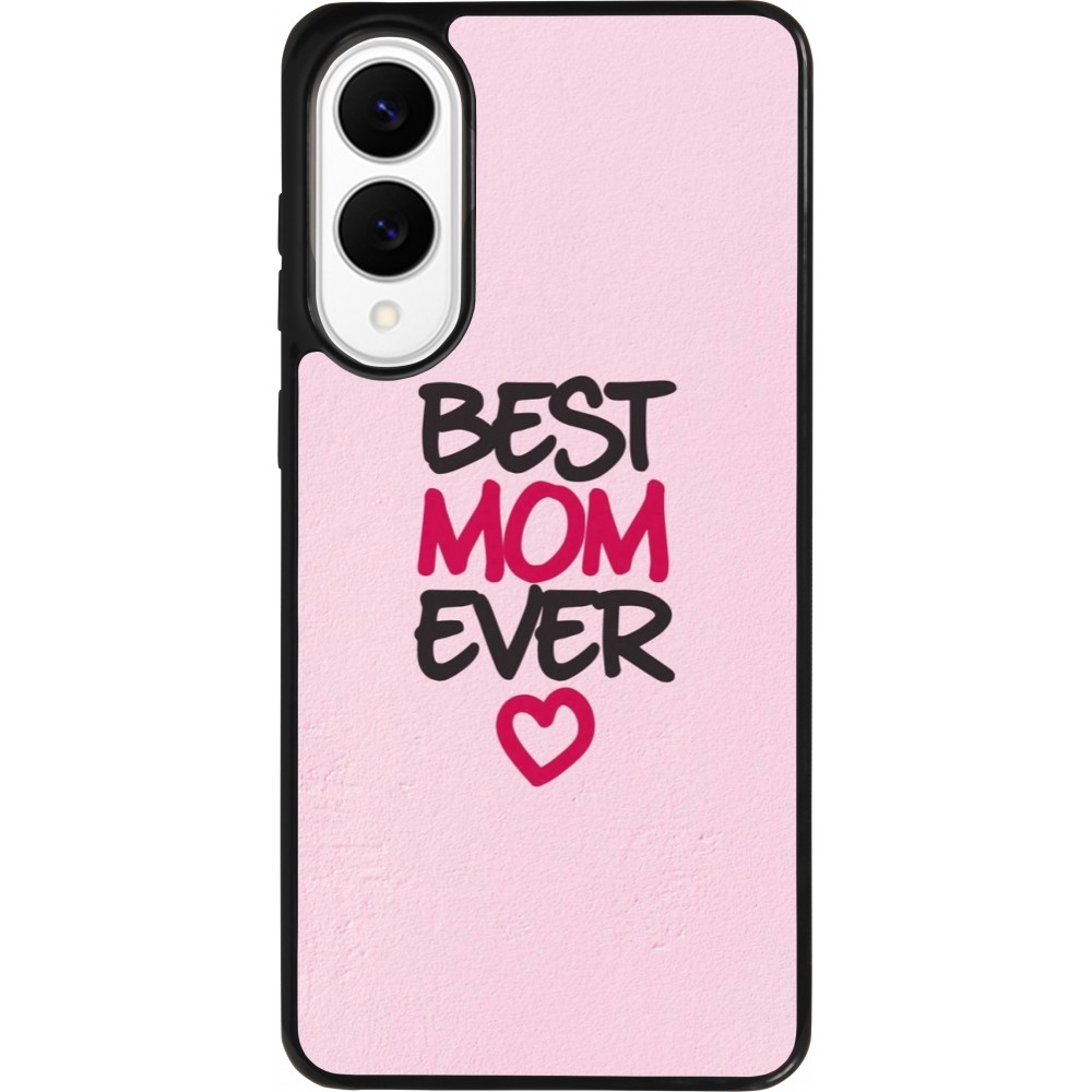 Coque Samsung Galaxy S25 Edge - Silicone rigide noir Mom 2023 best Mom ever pink