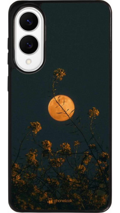 Coque Samsung Galaxy S25 Edge - Silicone rigide noir Moon Flowers Coque Samsung Galaxy S25 Edge - Silicone rigide noir Moon Flowers