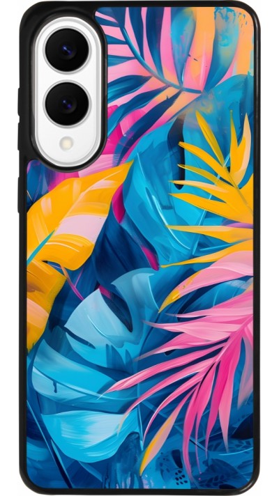 Coque Samsung Galaxy S25 Edge - Silicone rigide noir Palms Blue Coque Samsung Galaxy S25 Edge - Silicone rigide noir Palms Blue
