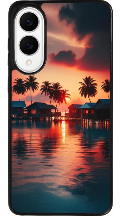 Coque Samsung Galaxy S25 Edge - Silicone rigide noir Paradis Maldives Coque Samsung Galaxy S25 Edge - Silicone rigide noir Paradis Maldives