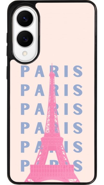 Coque Samsung Galaxy S25 Edge - Silicone rigide noir Paris Pink Print Coque Samsung Galaxy S25 Edge - Silicone rigide noir Paris Pink Print
