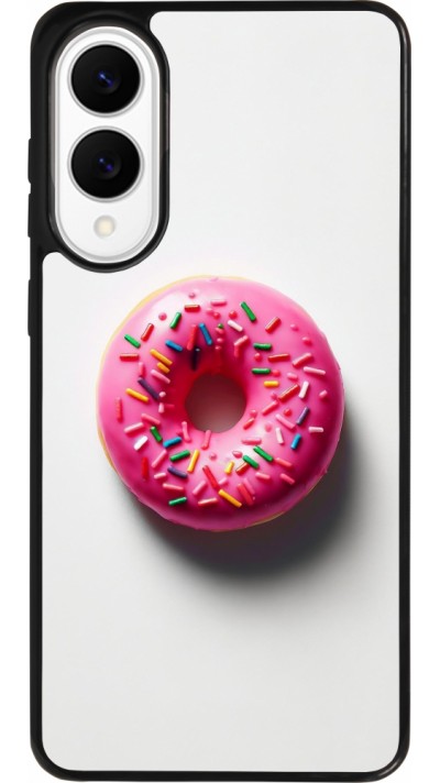 Coque Samsung Galaxy S25 Edge - Silicone rigide noir Weißer Hintergrund, pinker Donut Coque Samsung Galaxy S25 Edge - Silicone rigide noir Weißer Hintergrund, pinker Donut