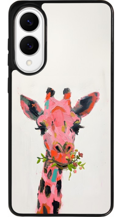 Coque Samsung Galaxy S25 Edge - Silicone rigide noir Pink Girafe Paint Coque Samsung Galaxy S25 Edge - Silicone rigide noir Pink Girafe Paint