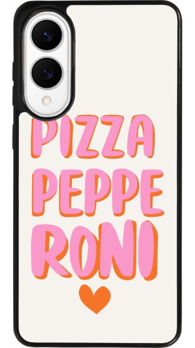 Coque Samsung Galaxy S25 Edge - Silicone rigide noir Pizza pepperoni 2026