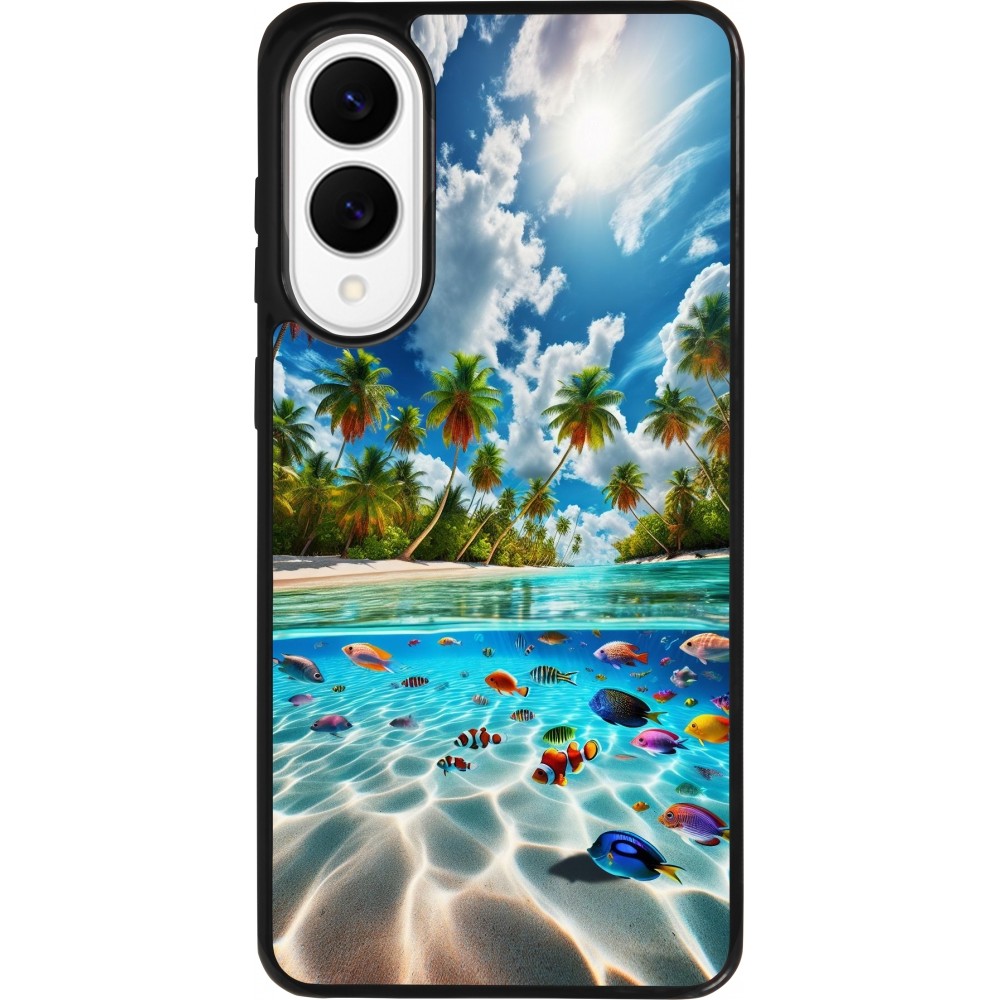 Coque Samsung Galaxy S25 Edge - Silicone rigide noir Plage Paradis