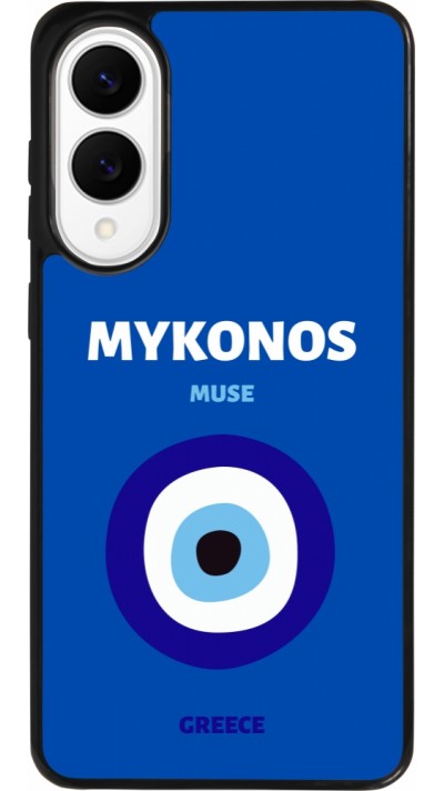 Coque Samsung Galaxy S25 Edge - Silicone rigide noir Pop Summer Destination Mykonos Coque Samsung Galaxy S25 Edge - Silicone rigide noir Pop Summer Destination Mykonos