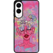 Coque Samsung Galaxy S25 Edge - Silicone rigide noir Psychedelic pink mushroom