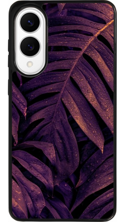 Coque Samsung Galaxy S25 Edge - Silicone rigide noir Purple Light Leaves Coque Samsung Galaxy S25 Edge - Silicone rigide noir Purple Light Leaves