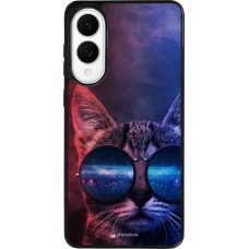 Coque Samsung Galaxy S25 Edge - Silicone rigide noir Red Blue Cat Glasses