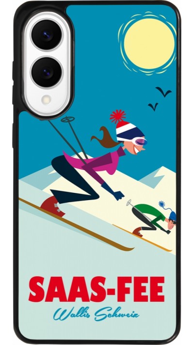 Coque Samsung Galaxy S25 Edge - Silicone rigide noir Saas-Fee Ski Downhill Coque Samsung Galaxy S25 Edge - Silicone rigide noir Saas-Fee Ski Downhill