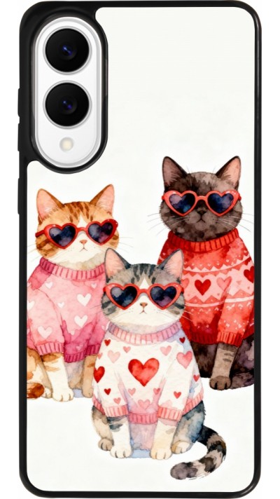 Samsung Galaxy S25 Edge Case Hülle - Silikon schwarz Saint Valentines Day 26 Cat Love