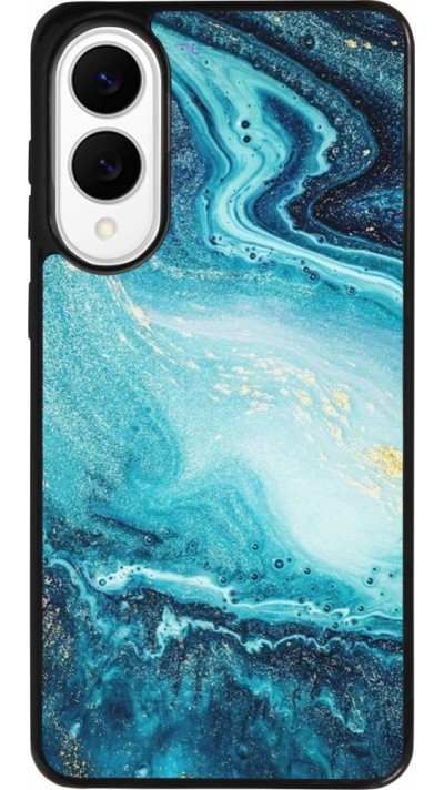 Coque Samsung Galaxy S25 Edge - Silicone rigide noir Sea Foam Blue Coque Samsung Galaxy S25 Edge - Silicone rigide noir Sea Foam Blue