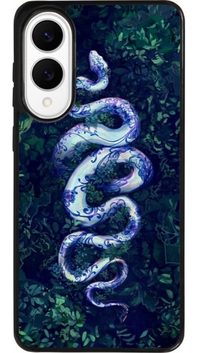 Coque Samsung Galaxy S25 Edge - Silicone rigide noir Serpent Blue Anaconda Coque Samsung Galaxy S25 Edge - Silicone rigide noir Serpent Blue Anaconda