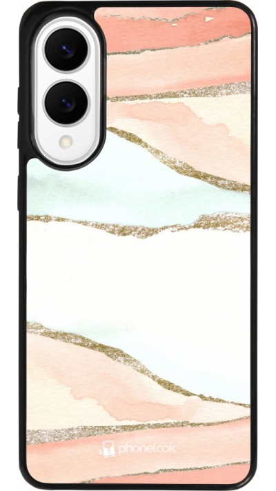 Coque Samsung Galaxy S25 Edge - Silicone rigide noir Shimmering Orange Coque Samsung Galaxy S25 Edge - Silicone rigide noir Shimmering Orange