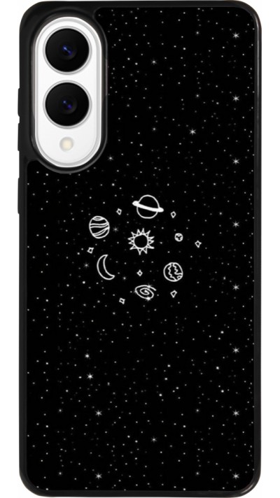 Coque Samsung Galaxy S25 Edge - Silicone rigide noir Space Doodle Coque Samsung Galaxy S25 Edge - Silicone rigide noir Space Doodle