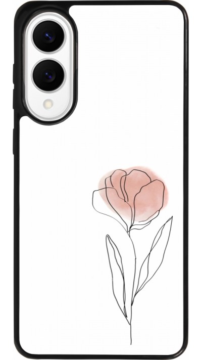 Coque Samsung Galaxy S25 Edge - Silicone rigide noir Spring 23 minimalist flower Coque Samsung Galaxy S25 Edge - Silicone rigide noir Spring 23 minimalist flower