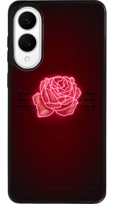 Coque Samsung Galaxy S25 Edge - Silicone rigide noir Spring 23 neon rose Coque Samsung Galaxy S25 Edge - Silicone rigide noir Spring 23 neon rose