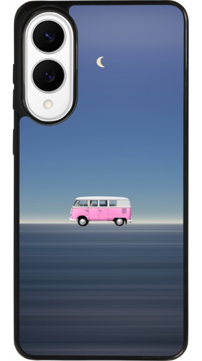 Coque Samsung Galaxy S25 Edge - Silicone rigide noir Spring 23 pink bus Coque Samsung Galaxy S25 Edge - Silicone rigide noir Spring 23 pink bus