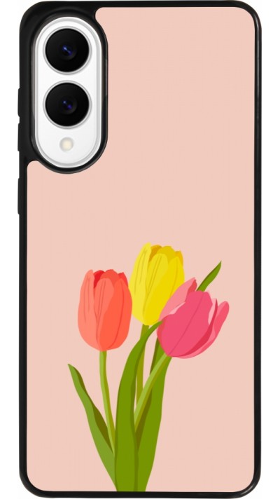 Coque Samsung Galaxy S25 Edge - Silicone rigide noir Spring 23 tulip trio Coque Samsung Galaxy S25 Edge - Silicone rigide noir Spring 23 tulip trio