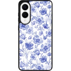Coque Samsung Galaxy S25 Edge - Silicone rigide noir Spring 23 watercolor blue flowers