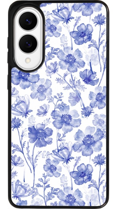 Coque Samsung Galaxy S25 Edge - Silicone rigide noir Spring 23 watercolor blue flowers Coque Samsung Galaxy S25 Edge - Silicone rigide noir Spring 23 watercolor blue flowers