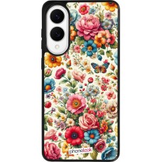 Coque Samsung Galaxy S25 Edge - Silicone rigide noir Spring 25 printemps fleuri