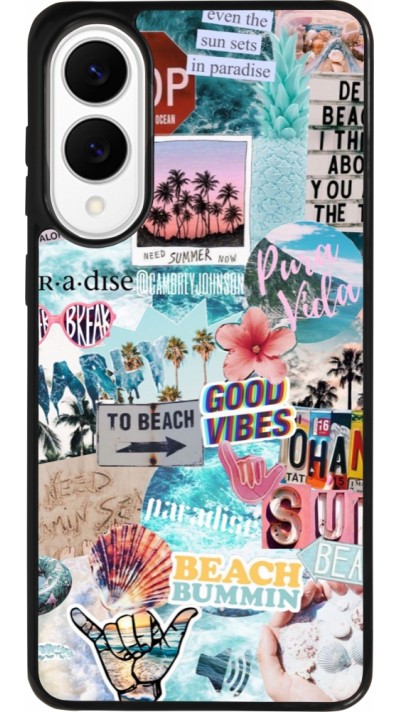 Coque Samsung Galaxy S25 Edge - Silicone rigide noir Summer 20 collage Coque Samsung Galaxy S25 Edge - Silicone rigide noir Summer 20 collage