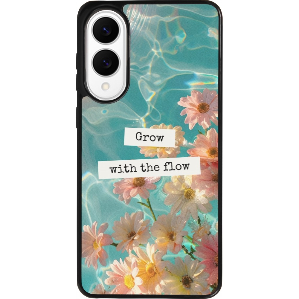 Samsung Galaxy S25 Edge Case Hülle - Silikon schwarz Summer 2025 Grow with the flow