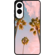 Coque Samsung Galaxy S25 Edge - Silicone rigide noir Summer 2025 Palmiers