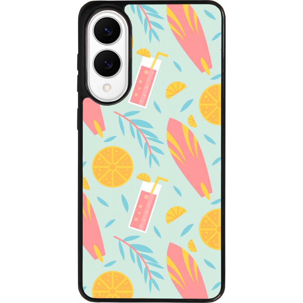 Samsung Galaxy S25 Edge Case Hülle - Silikon schwarz Summer 2025 Pattern citron