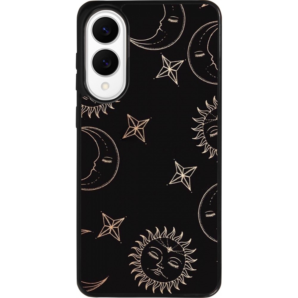 Samsung Galaxy S25 Edge Case Hülle - Silikon schwarz Suns and Moons