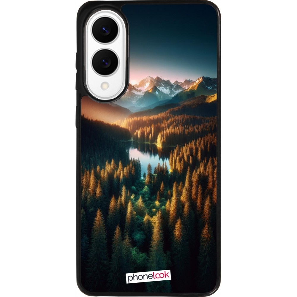 Coque Samsung Galaxy S25 Edge - Silicone rigide noir Sunset Forest Lake