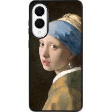 Coque Samsung Galaxy S25 Edge - Silicone rigide noir Tableau art - La Jeune fille à la perle - Johannes Vermeer