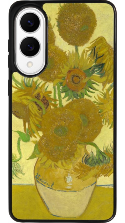 Coque Samsung Galaxy S25 Edge - Silicone rigide noir Tableau art - Les Tournesols - Van Gogh