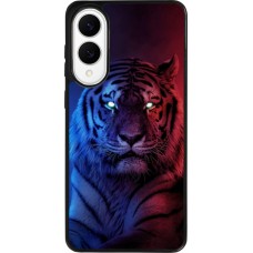 Coque Samsung Galaxy S25 Edge - Silicone rigide noir Tiger Blue Red