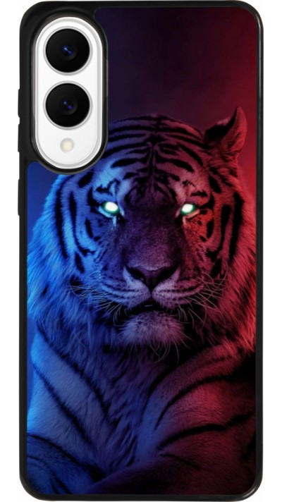Coque Samsung Galaxy S25 Edge - Silicone rigide noir Tiger Blue Red